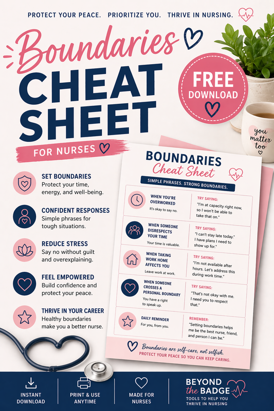 Free Nurse Boundaries Cheat Sheet | Protect Your Peace at Work